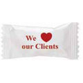Soft Peppermints in a We Love Our Clients Wrapper
